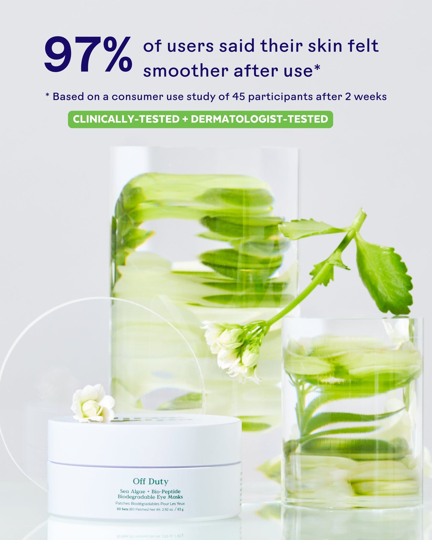 OffDuty™ Sea Algae + Bio-Peptide Smoothing Biodegradable Eye Masks