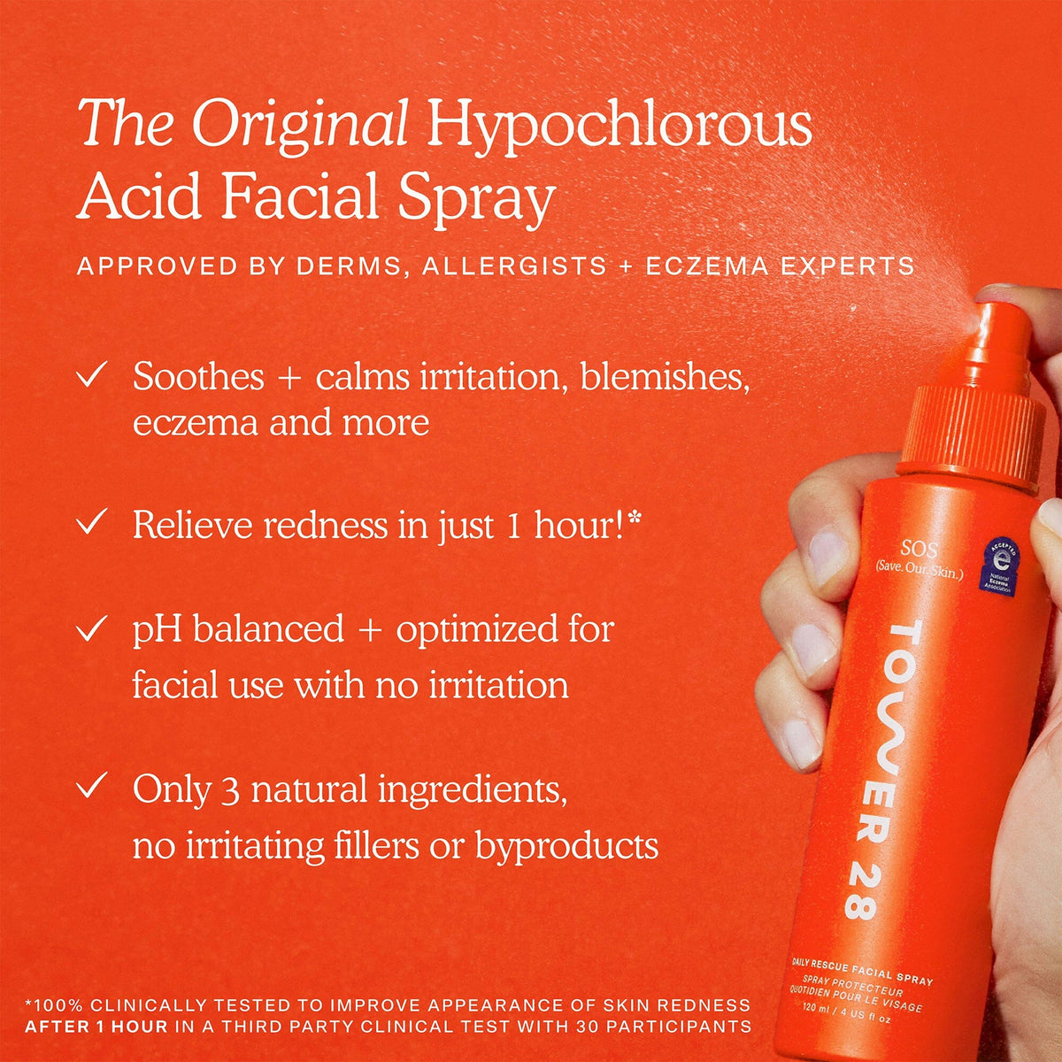 SOS (Save. Our. Skin) Brume Quotidienne Visage Réparatrice à l'Acide Hypochloreux