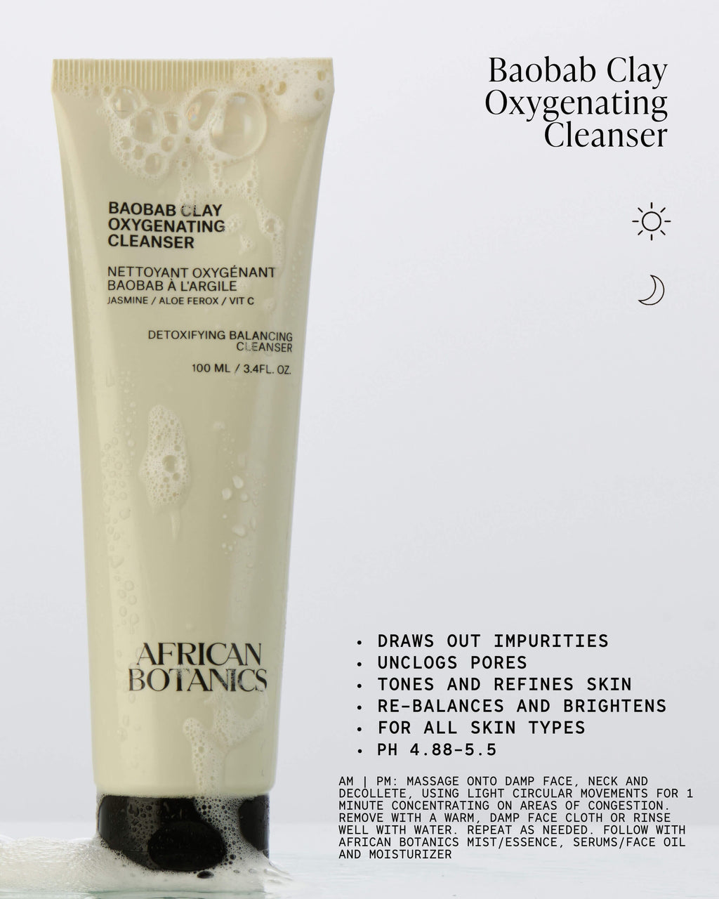 African Botanics Nettoyant Oxygénant à l'Argile et au Baobab