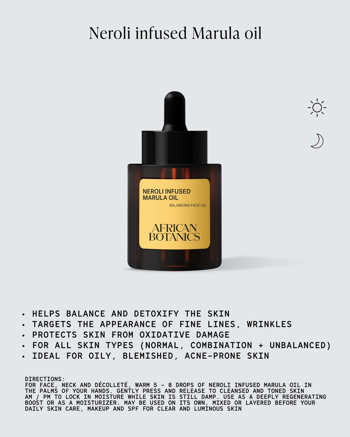 Huile de Marula à l'Extrait de Néroli African Botanics