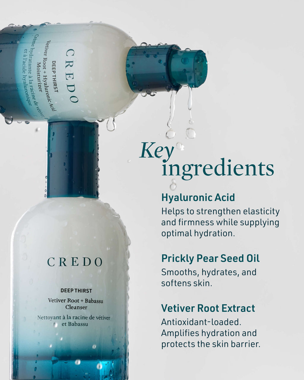Hydratant Racines de Vétiver + Acide Hyaluronique Soif Intense pour Peaux Sèches