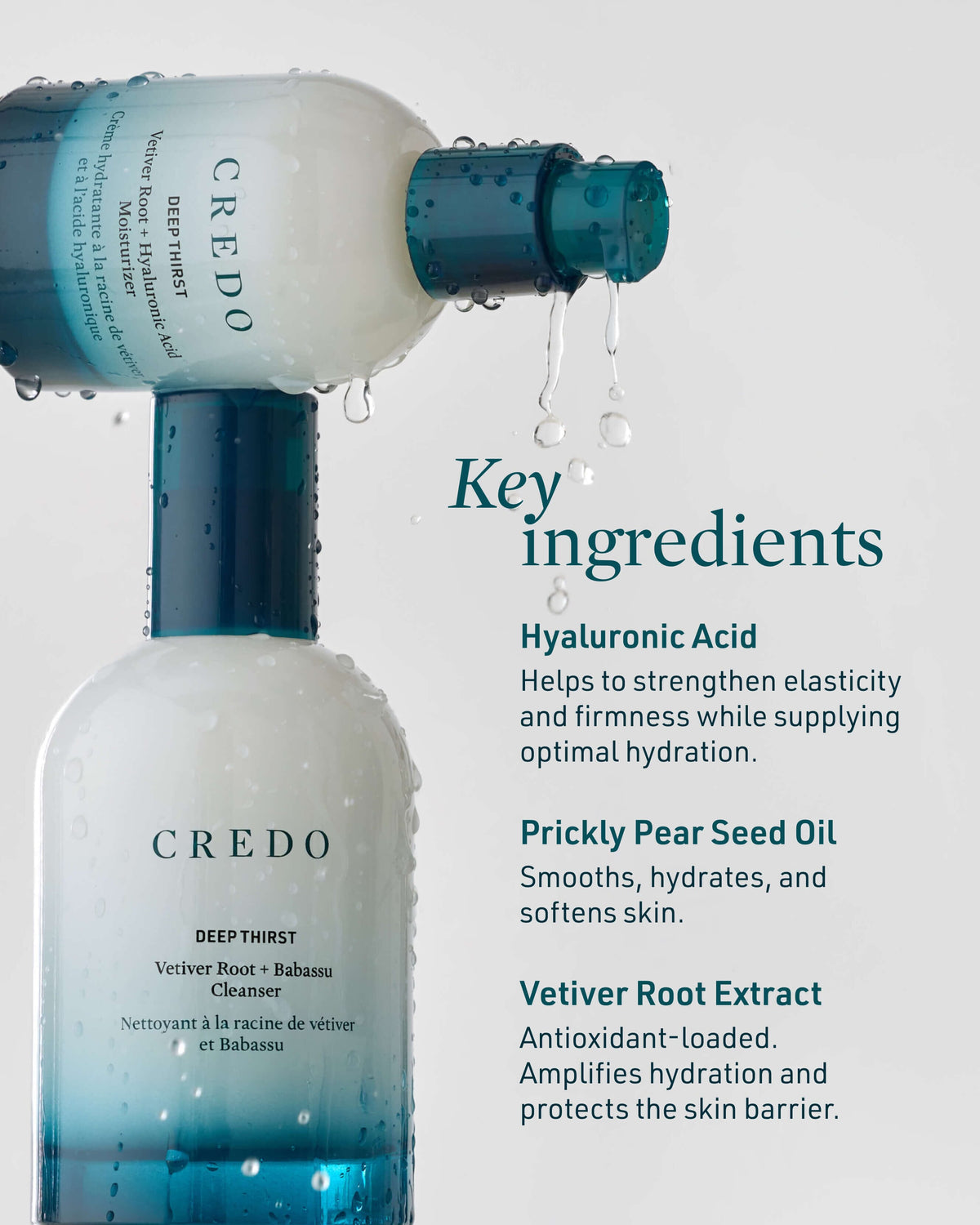 Hydratant Racines de Vétiver + Acide Hyaluronique Soif Intense pour Peaux Sèches
