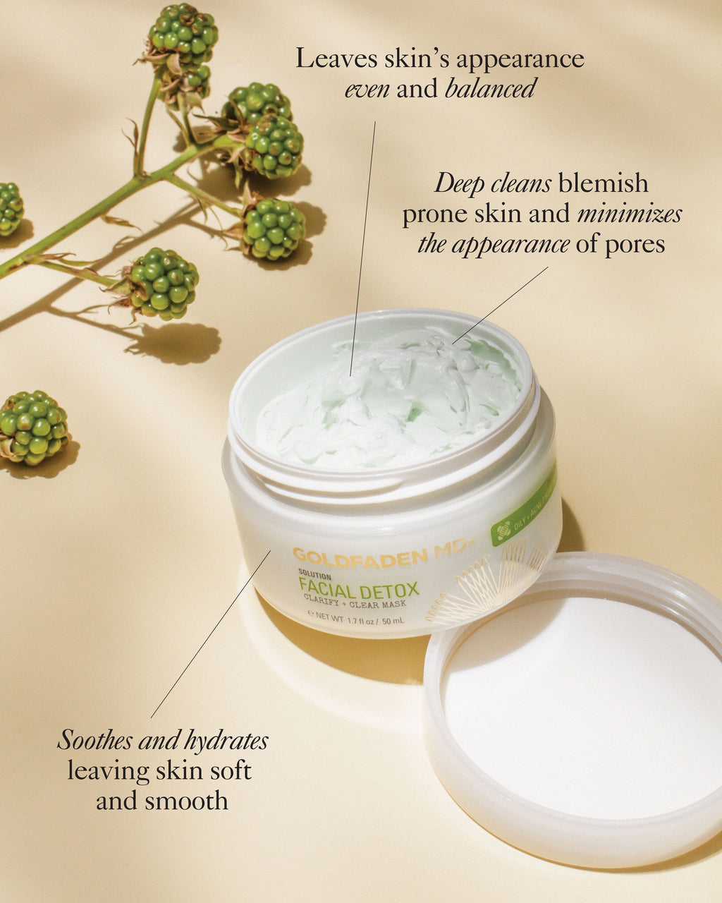 Masque clarifiant détoxifiant pour les pores du visage