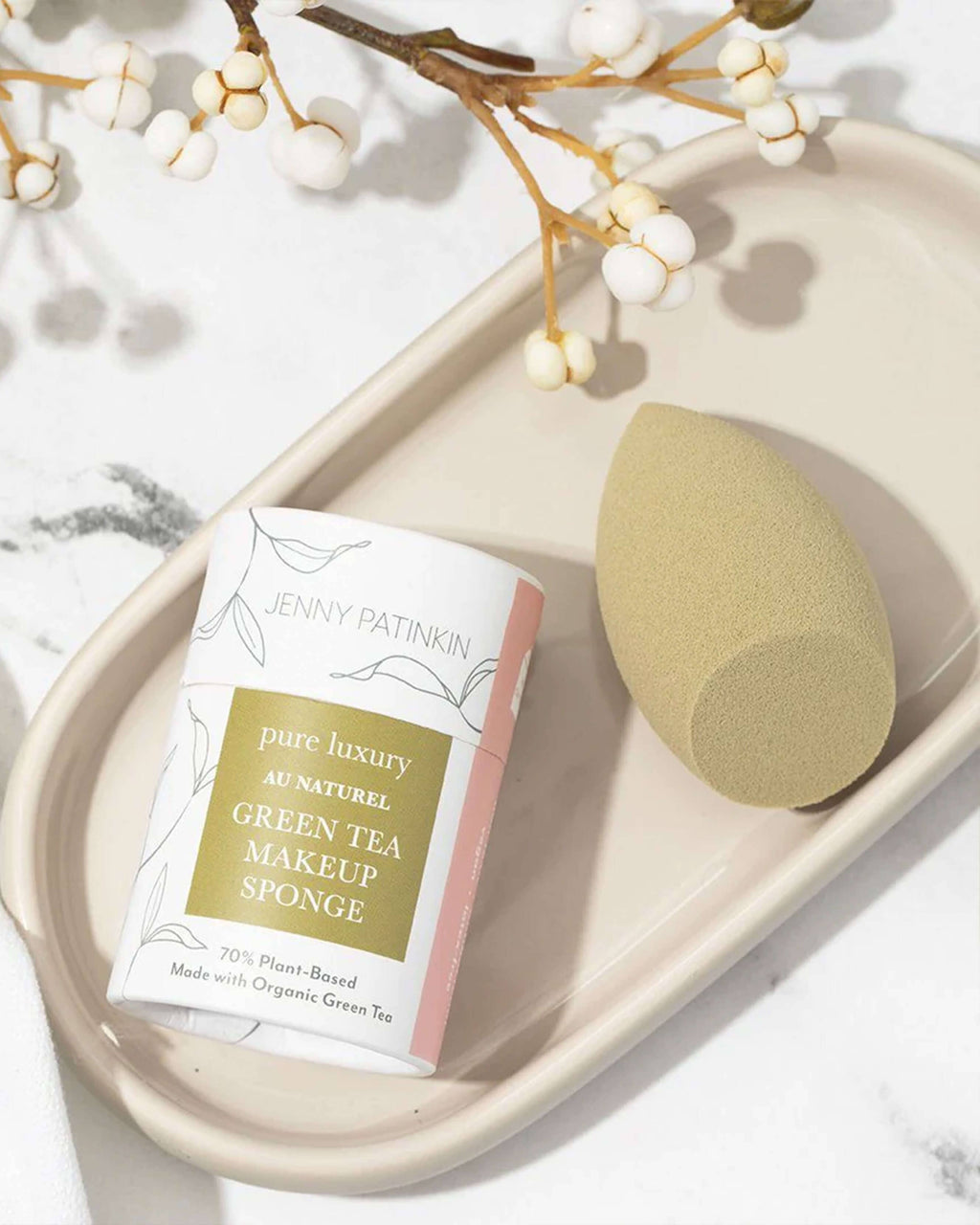 Éponge de Maquillage au Thé Vert de Luxe Purement Naturel