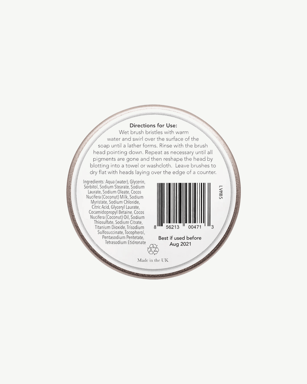 Savon de luxe végétalien pour pinceaux de maquillage