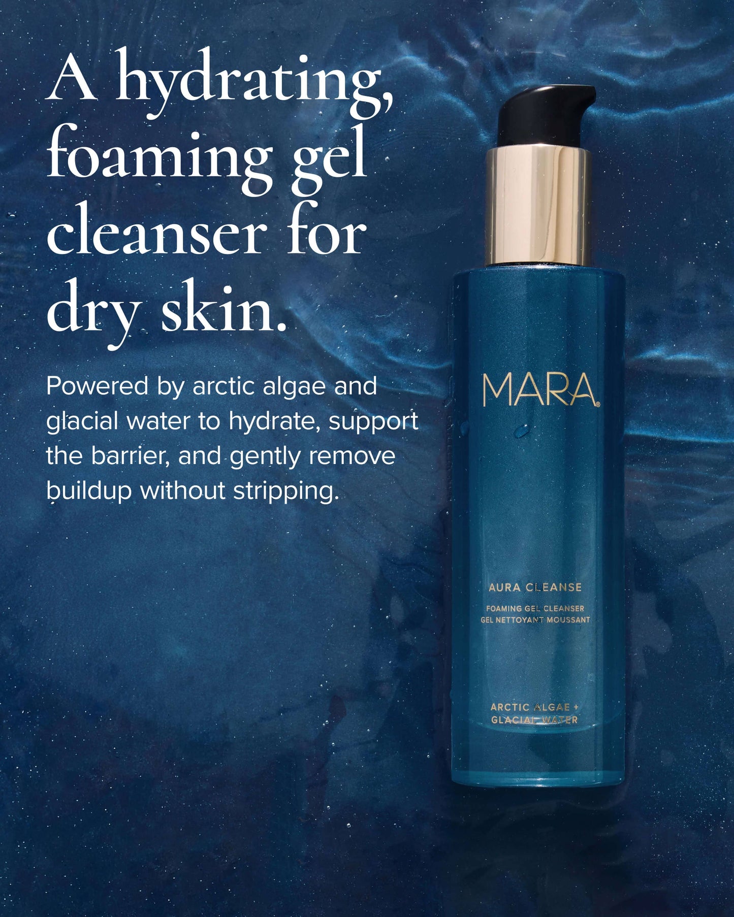 Aura Cleanse Gentle Foaming Gel Cleanser for Dry Skin with Algae