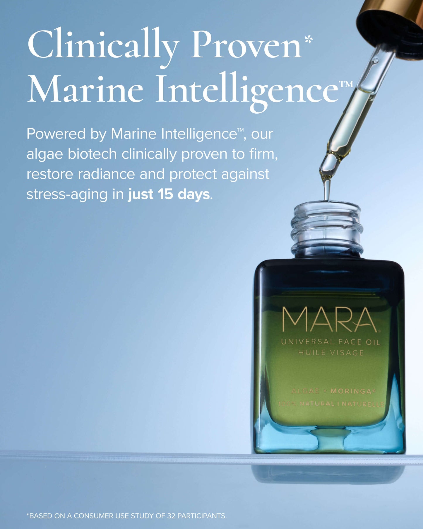 Universal Hydrating Face Oil for Anti-Aging and Glow with Algae + Moringa