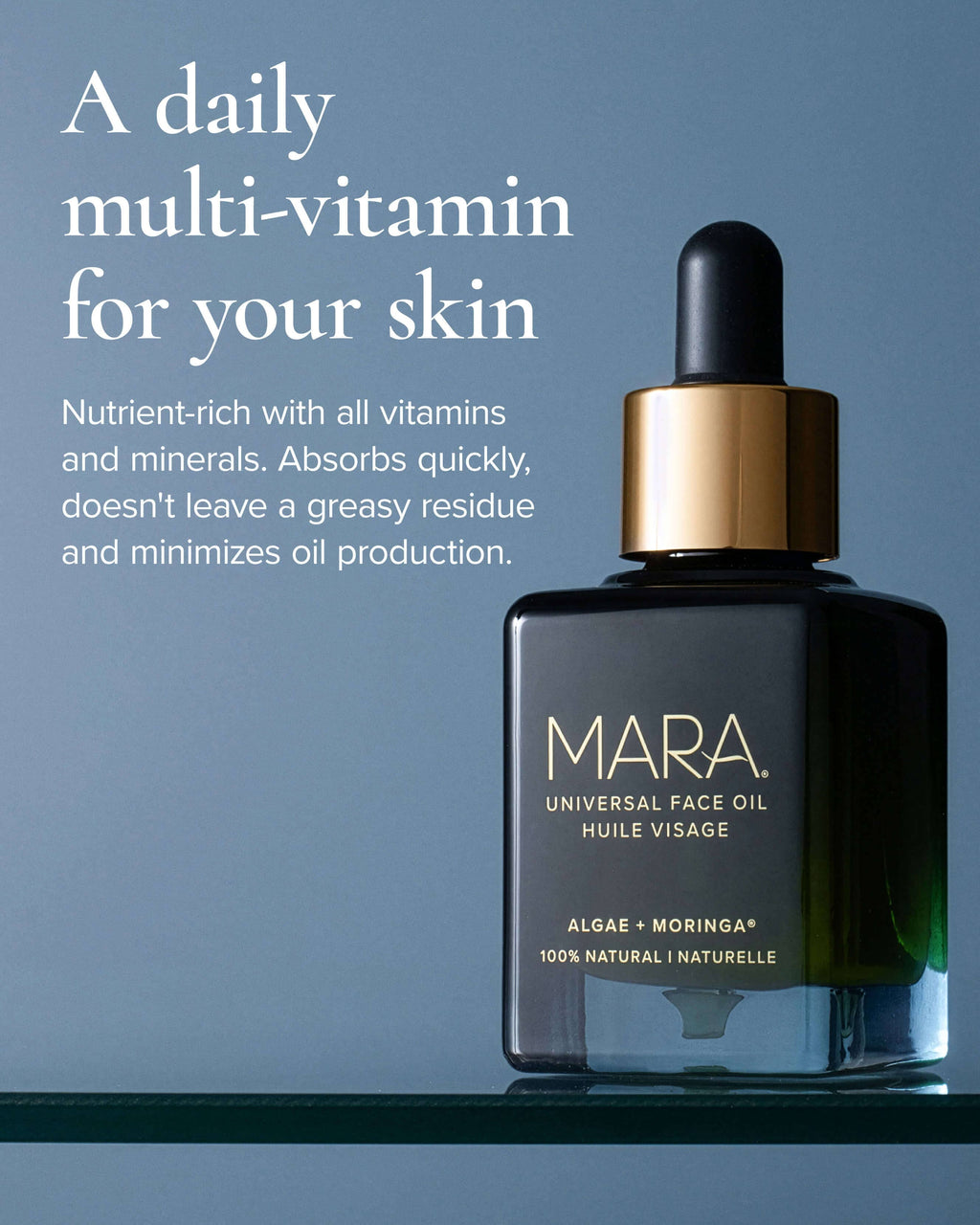 Huile Universelle Hydratante pour le Visage Anti-Âge et Éclat à l'Algue + Moringa