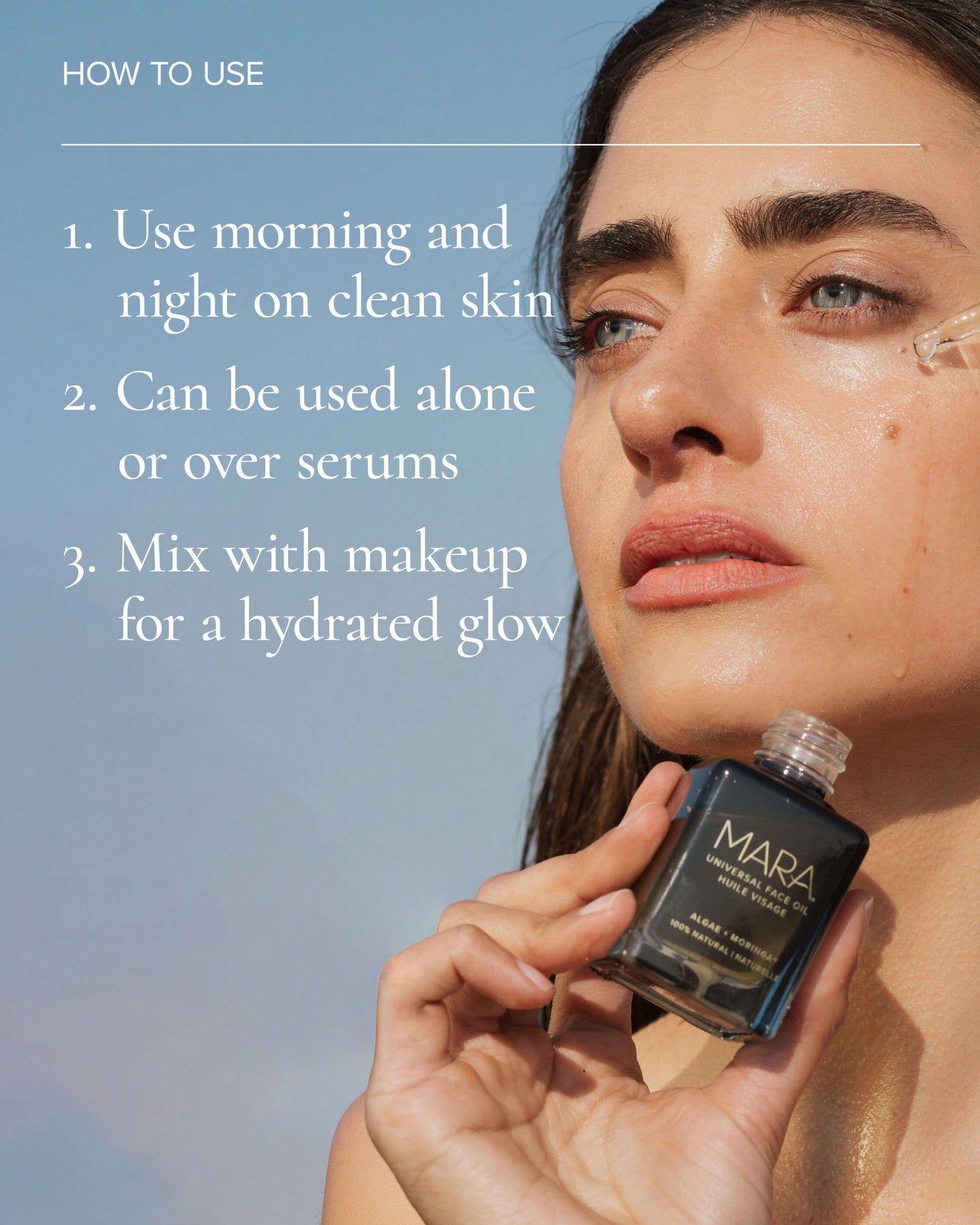 Universal Hydrating Face Oil for Anti-Aging and Glow with Algae + Moringa