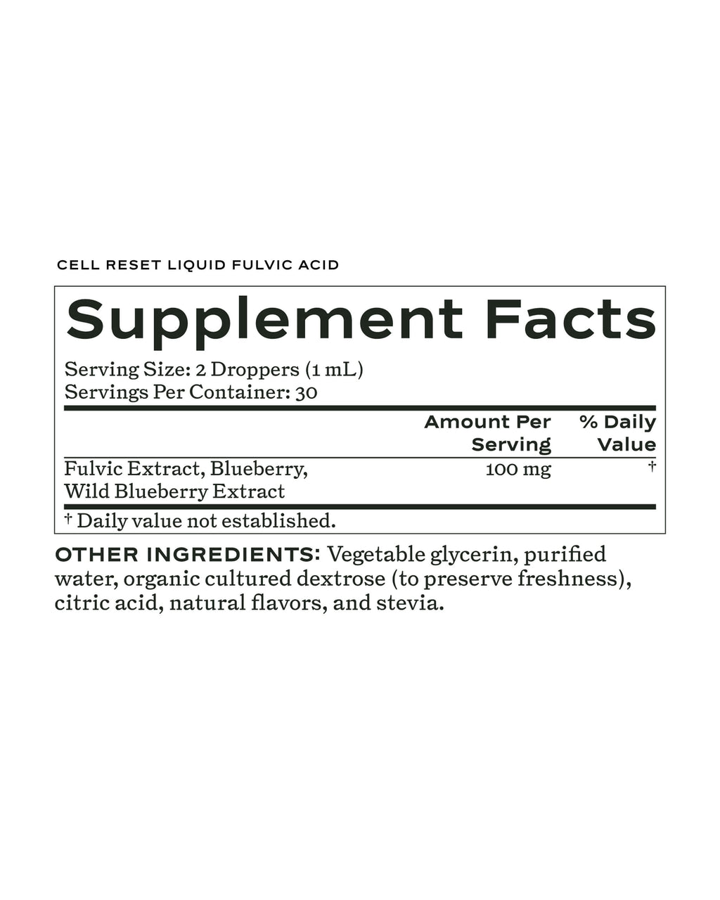 Cell Reset Liquid Fulvic Acid