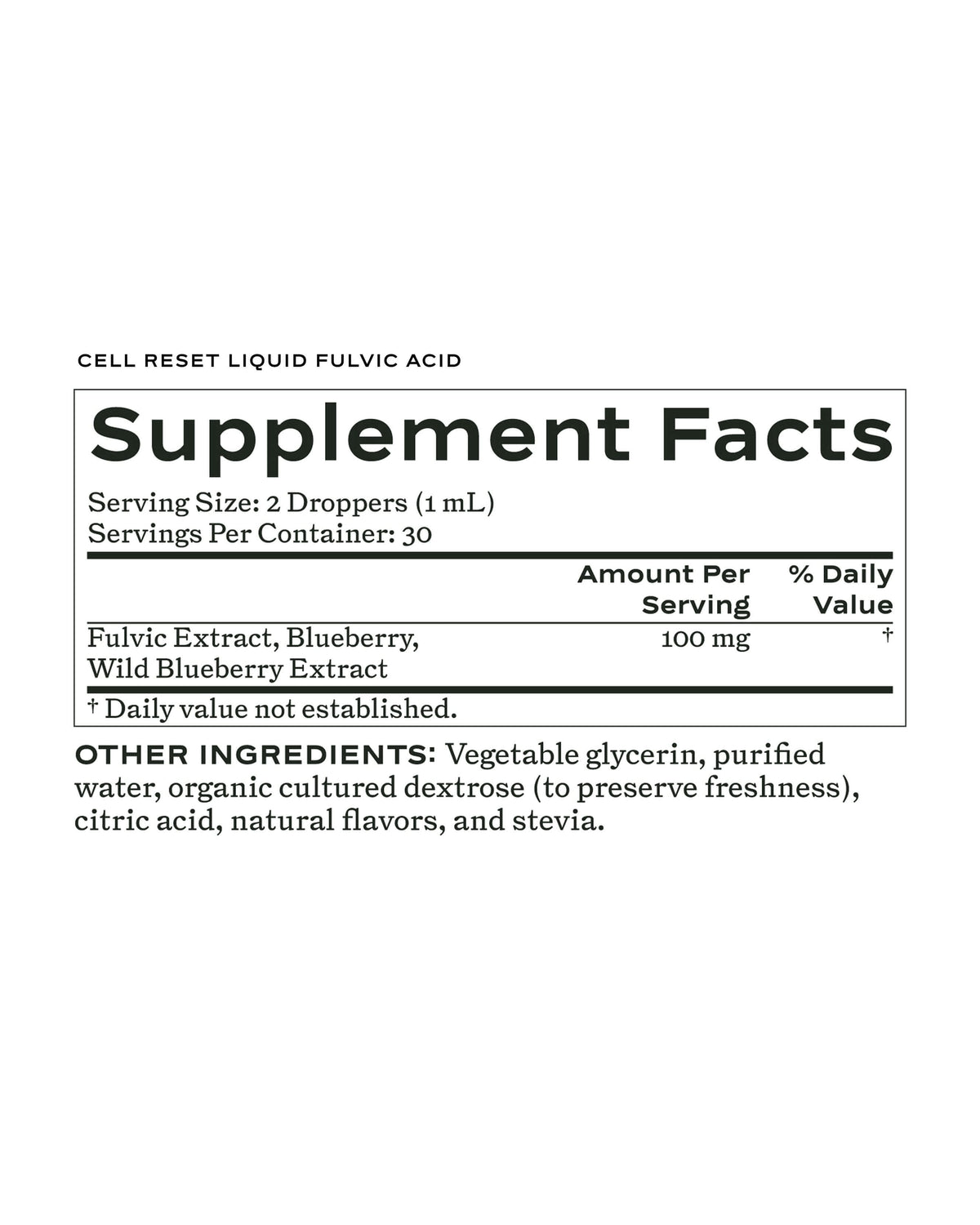 Cell Reset Liquid Fulvic Acid