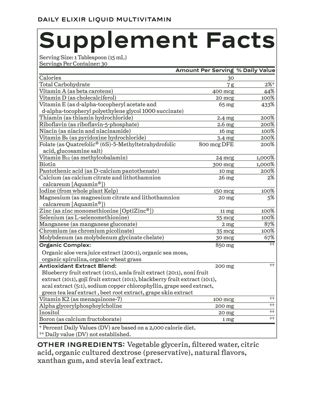 Daily Elixir Liquid Multivitamin