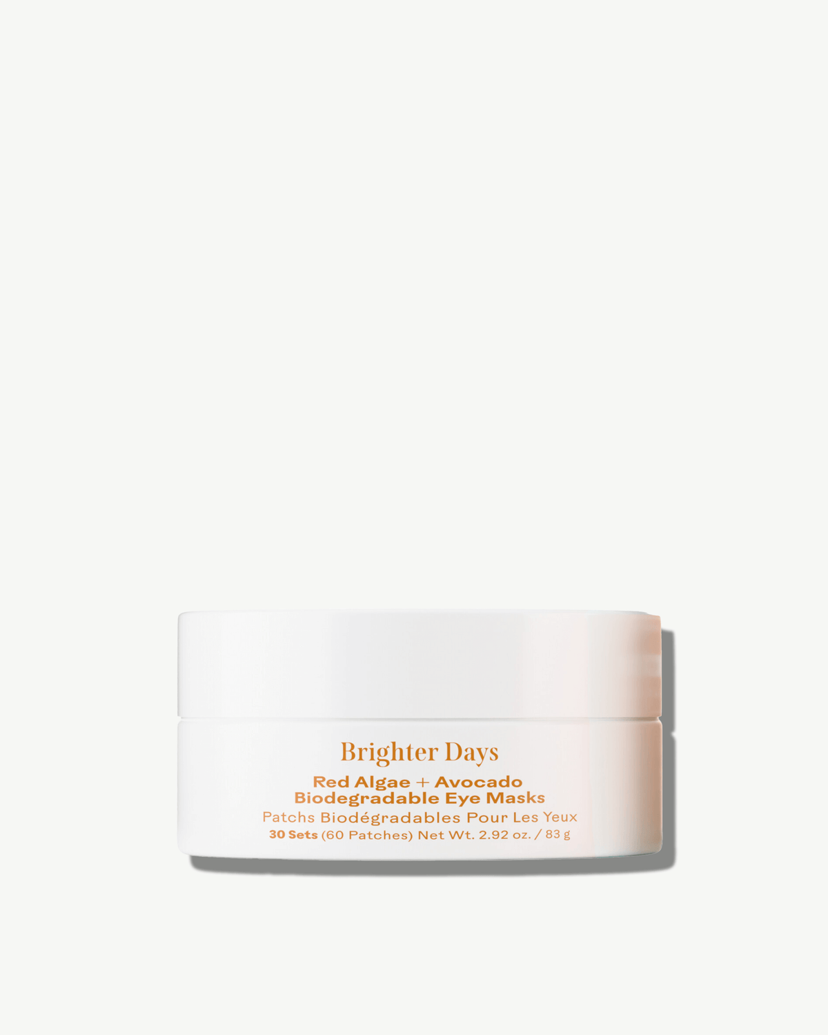 Masques pour les yeux biodégradables Brighter Days aux algues rouges et à l'avocat