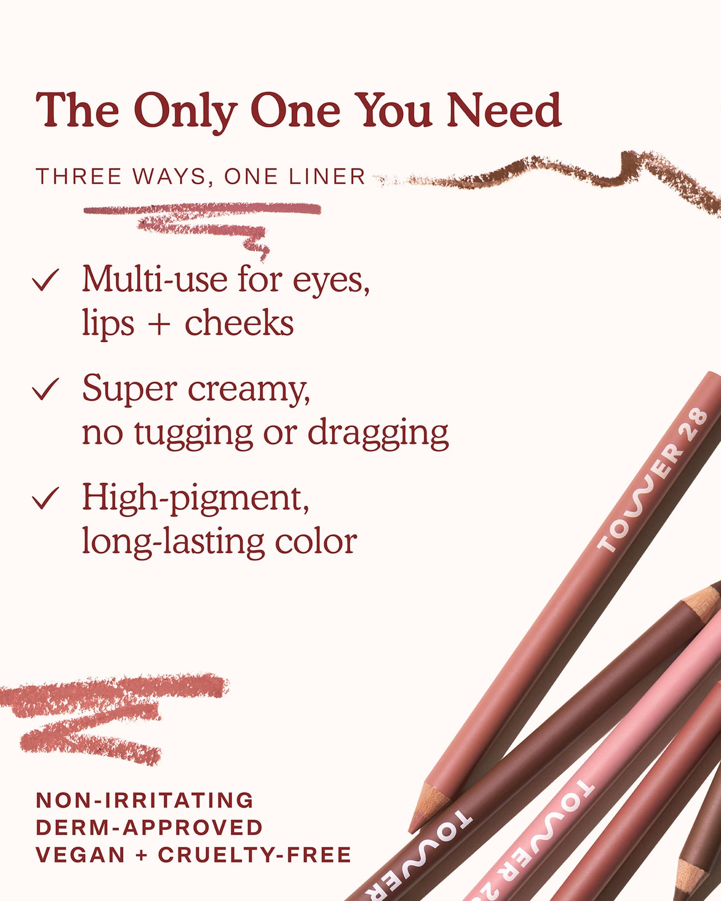 OneLiner Lip Liner + Eyeliner + Cheek Pencil
